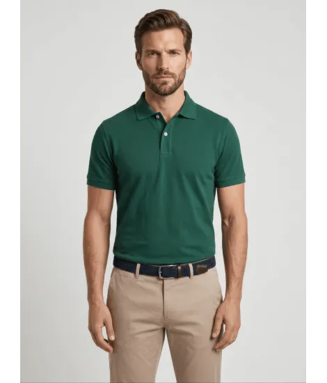Polo de Piqué Verde Oscuro