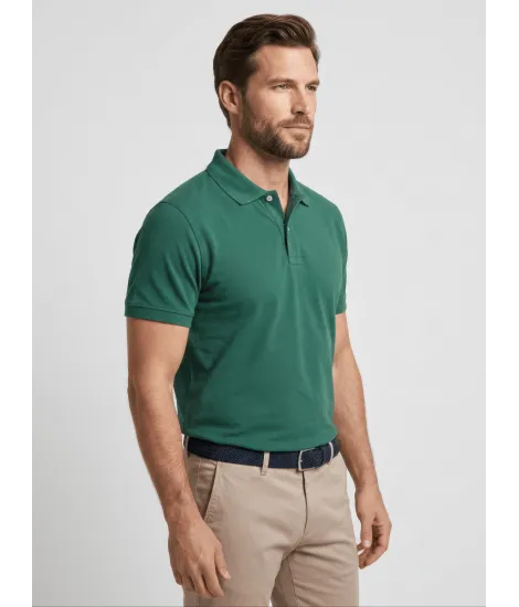 Dark Green Piqué Polo Shirt 2