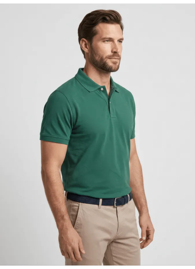 Dark Green Piqué Polo Shirt