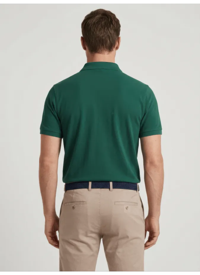Dark Green Piqué Polo Shirt