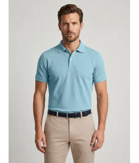 Polo Piqué Azul Claro