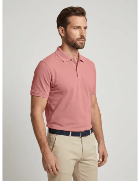 Coral Piqué Polo Shirt