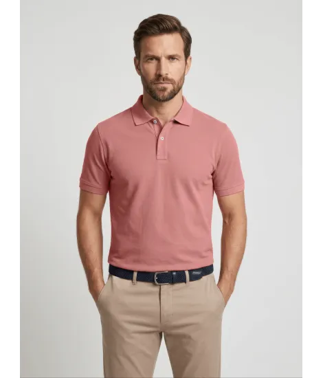 Coral Piqué Polo Shirt
