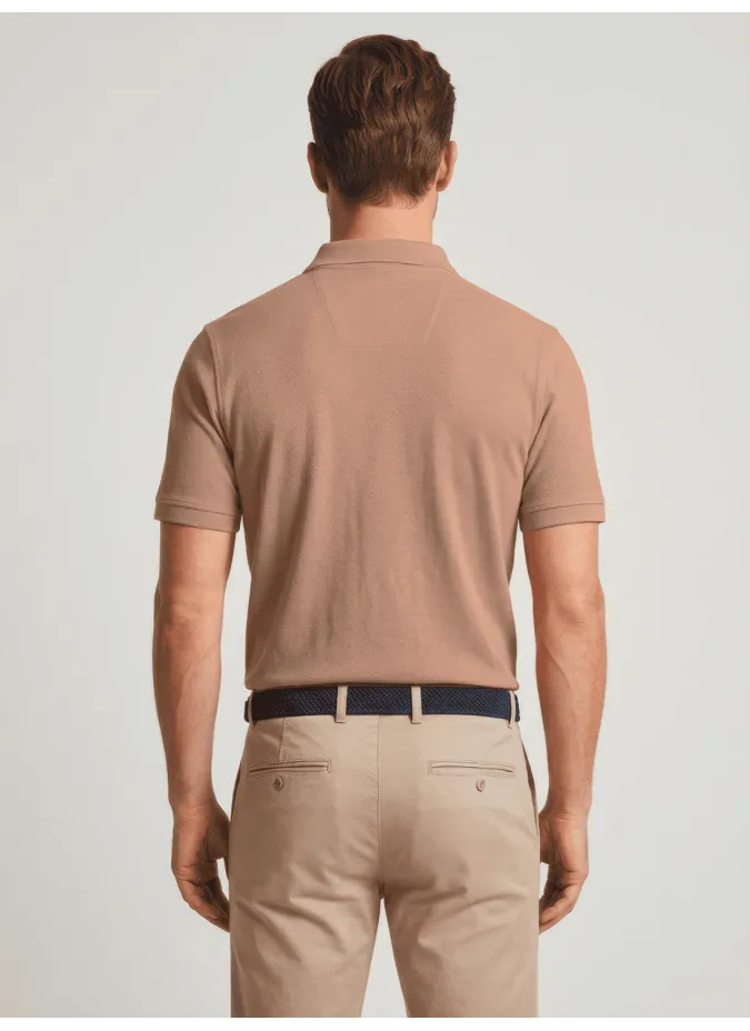 Camel Piqué Polo Shirt