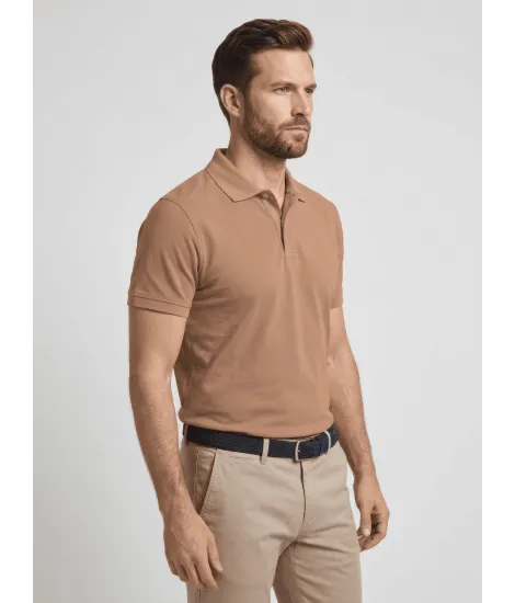 Camel Piqué Polo Shirt 2