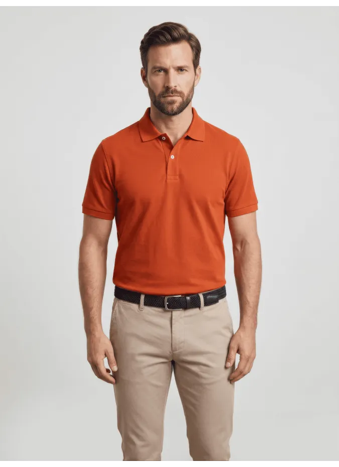 ORANGE PIQUE POLO | JOHN TWEED TAILORED