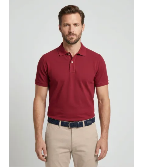 Red Piqué Polo Shirt