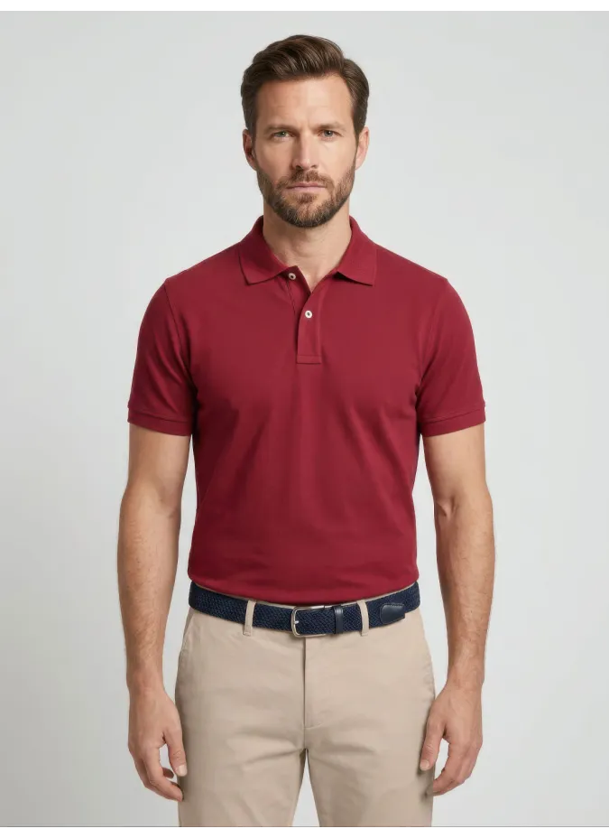 Red Piqué Polo Shirt