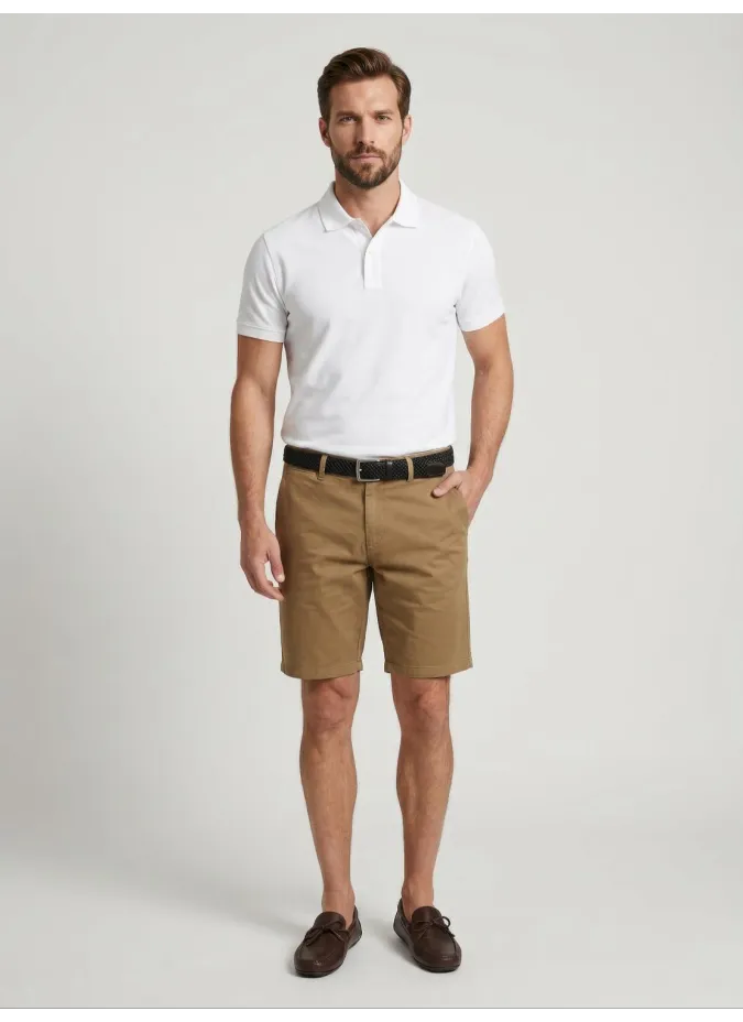 CAMEL SHORTS | JOHN TWEED TAILORED