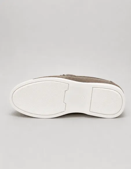 Camel loafer with white sole