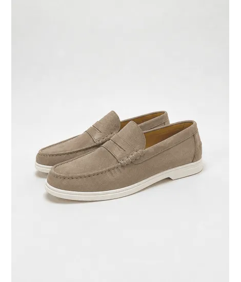 Camel loafer with white sole 2