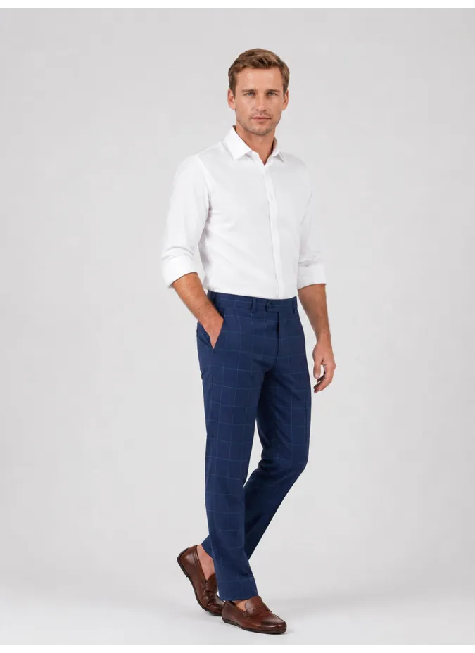 Calça Lã Azul Quadros