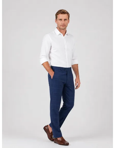Calça Lã Azul Quadros