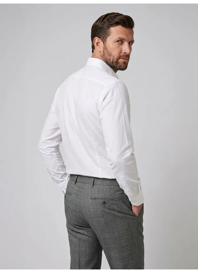 Gray Plaid Wool Trousers