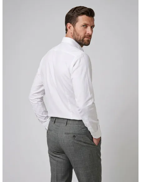 Gray Plaid Wool Trousers