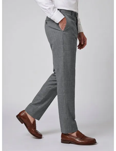 Pantalón de Lana Gris a Cuadros