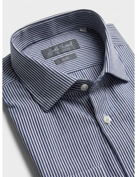 Camisa Clássica Risca Azul