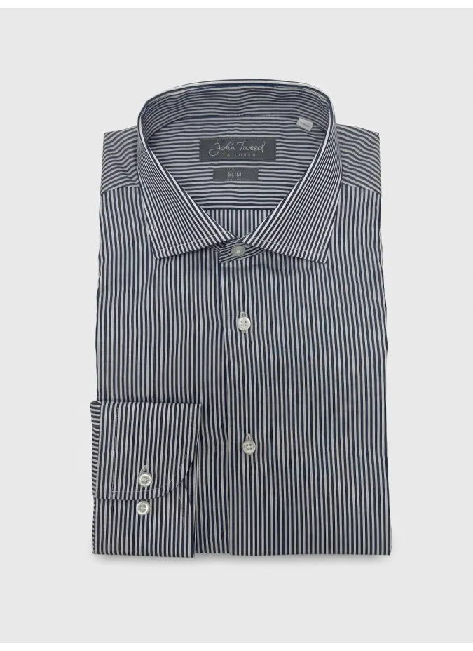 Camisa Clássica Risca Azul