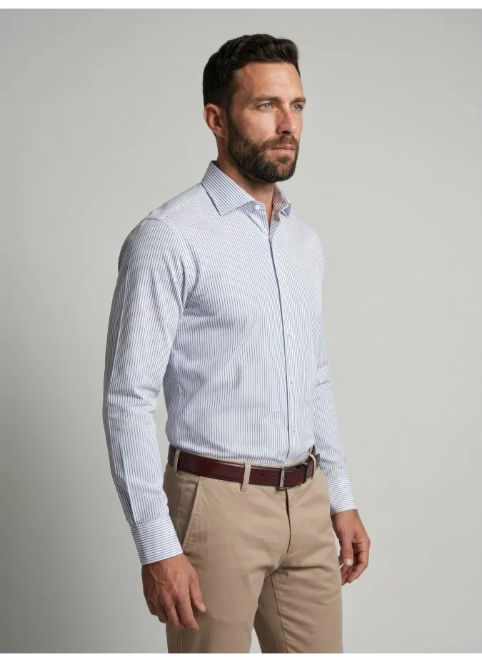 Camisa Clásica Blanca con Rayas