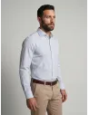 Camisa Clássica Branca com Risca
