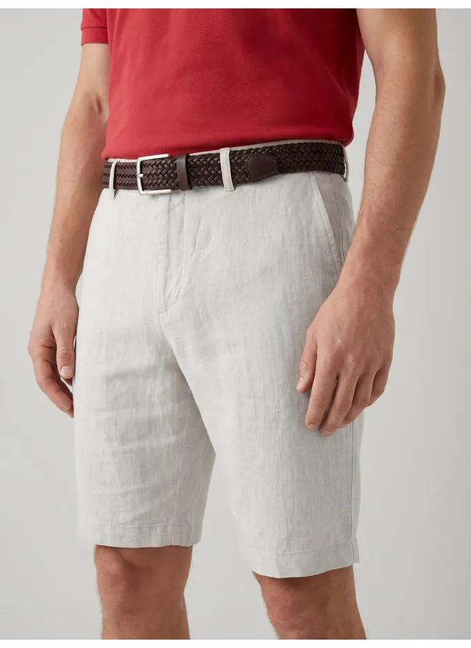 Bermuda de Linho Branco | John Tweed Tailored