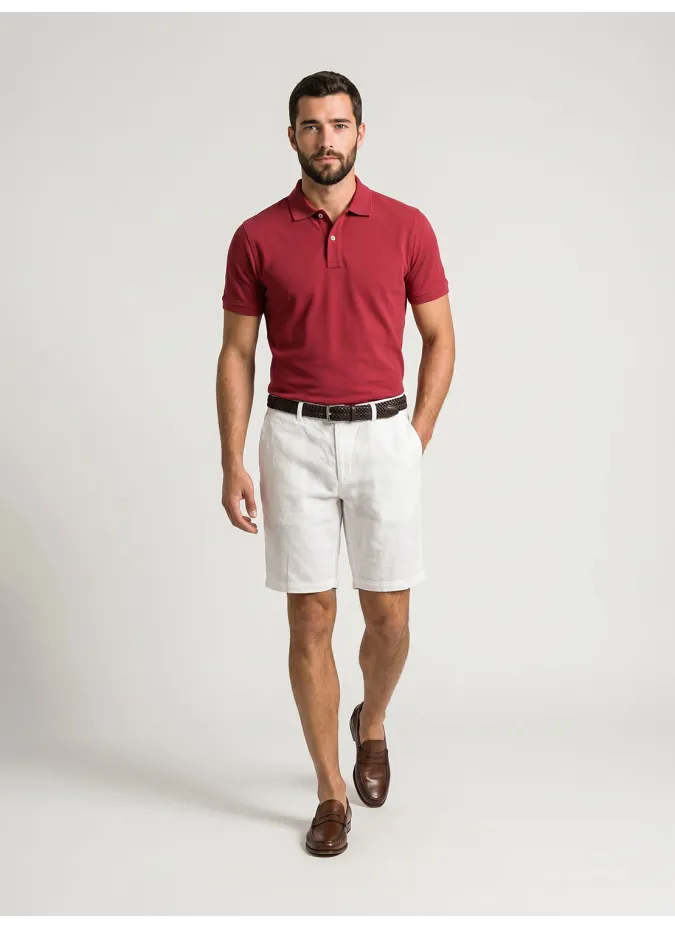 Bermuda de Lino Blanco | John Tweed Tailored