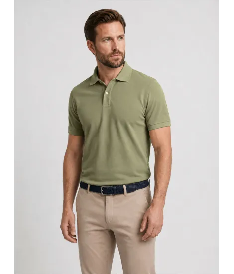 LIGHT GREEN PIQUE POLO | JOHN TWEED TAILORED 2