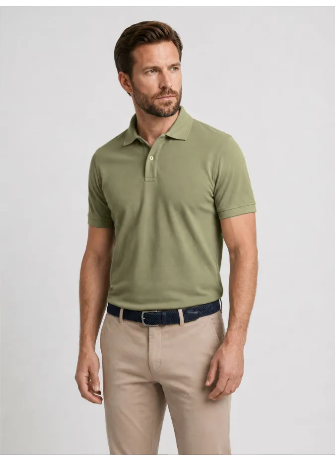 Polo Piqué Verde Claro | John Tweed Tailored