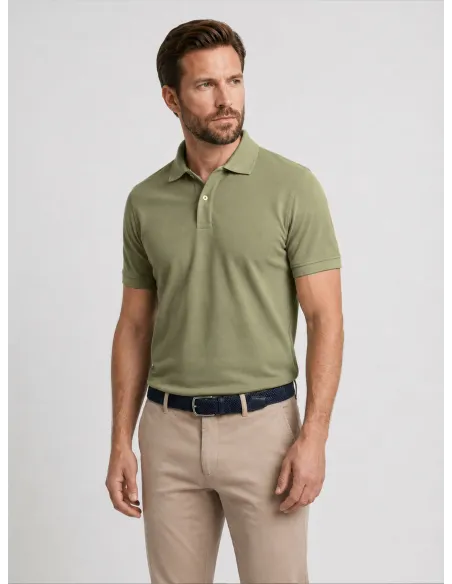 Polo Piqué Verde Claro | John Tweed Tailored