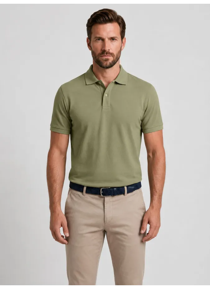 Polo Piqué Verde Claro | John Tweed Tailored