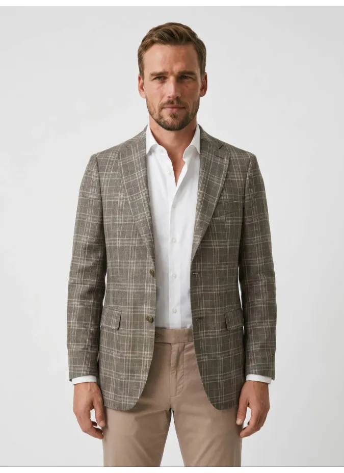 Blazer Quadros Camel | JOHN TWEED TAILORED