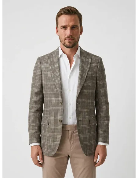 Blazer Quadros Camel | JOHN TWEED TAILORED