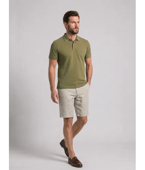 Bermuda de Lino Camel | John Tweed Tailored