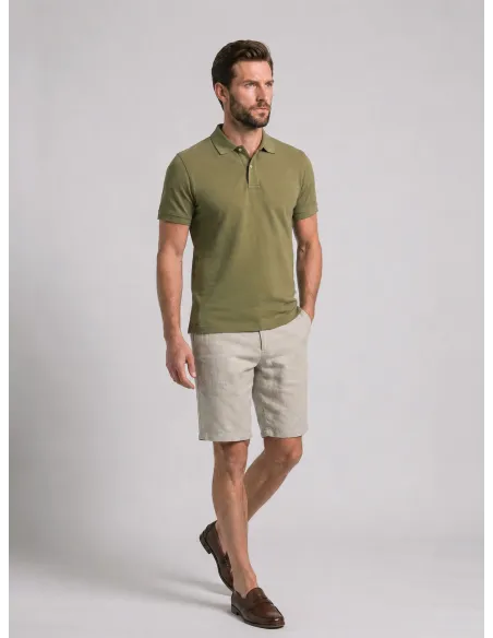Bermuda de Lino Camel | John Tweed Tailored