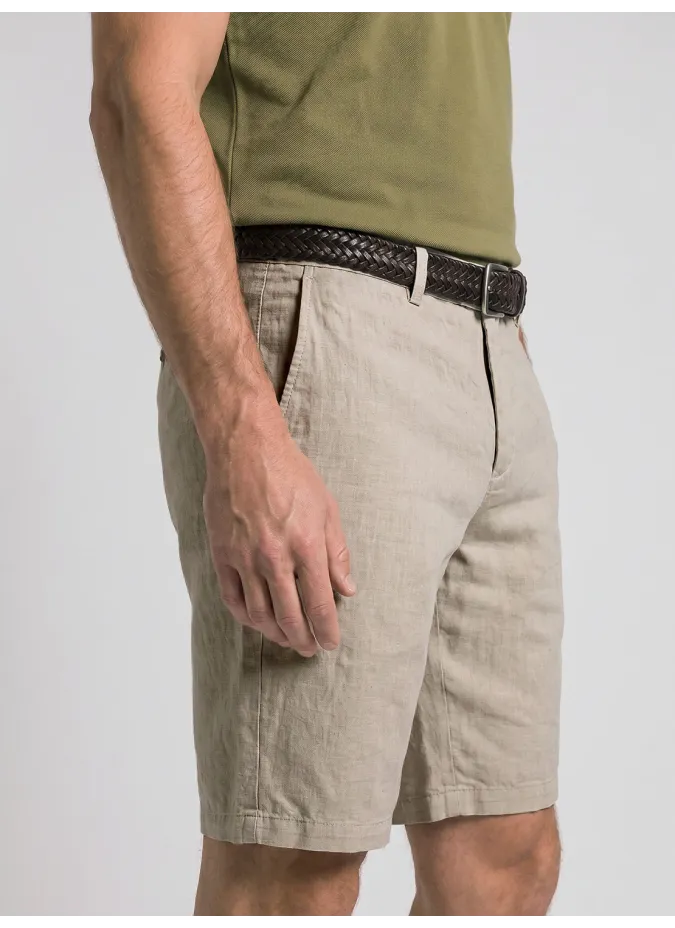 Bermuda de Linho Camel | John Tweed Tailored