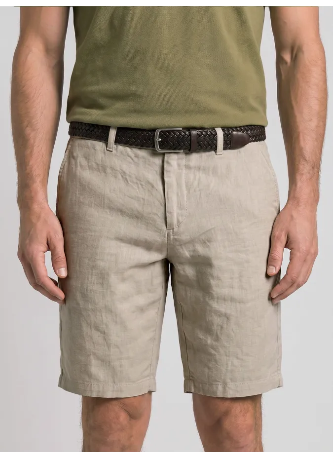 Bermuda de Lino Camel | John Tweed Tailored