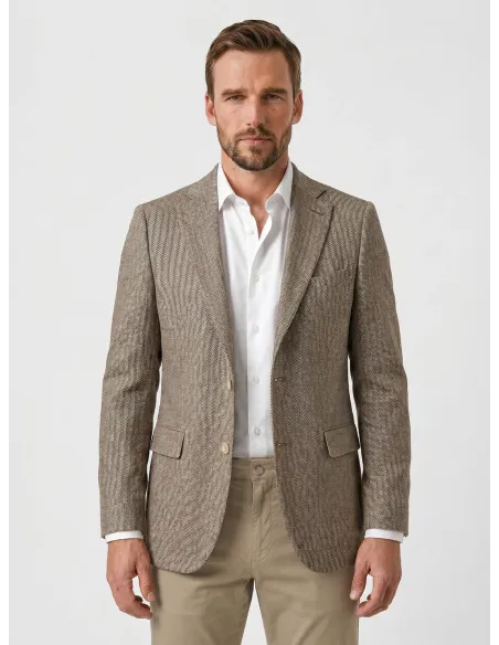 Blazer Espinha Camel | JOHN TWEED TAILORED