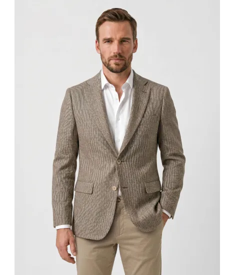Camel Herringbone Blazer | JOHN TWEED TAILORED 2