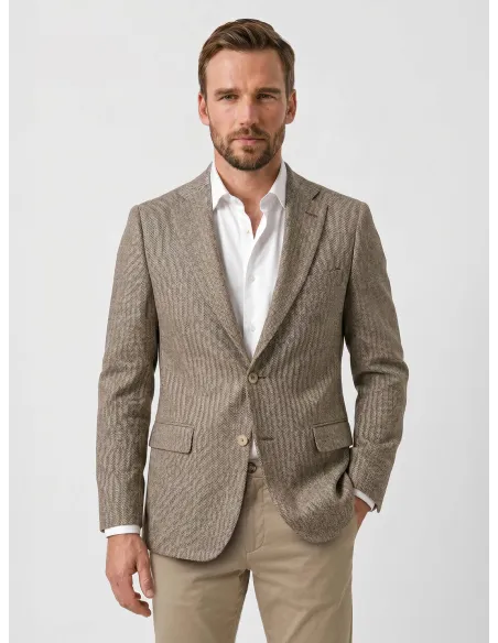 Blazer Espinha Camel | JOHN TWEED TAILORED