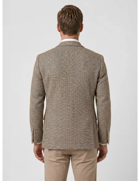 Camel Herringbone Blazer | JOHN TWEED TAILORED