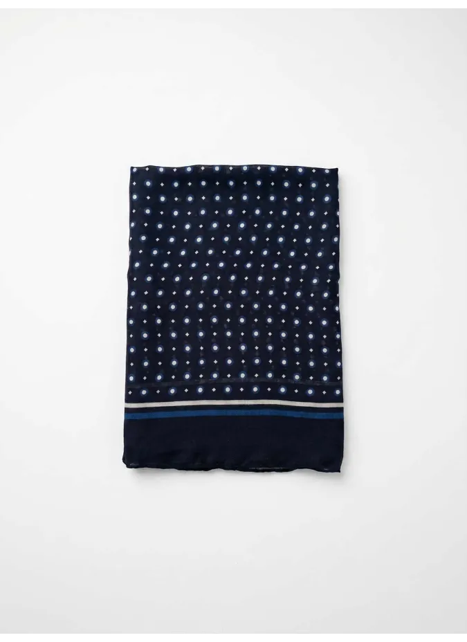 Navy Blue Patterned Scarf