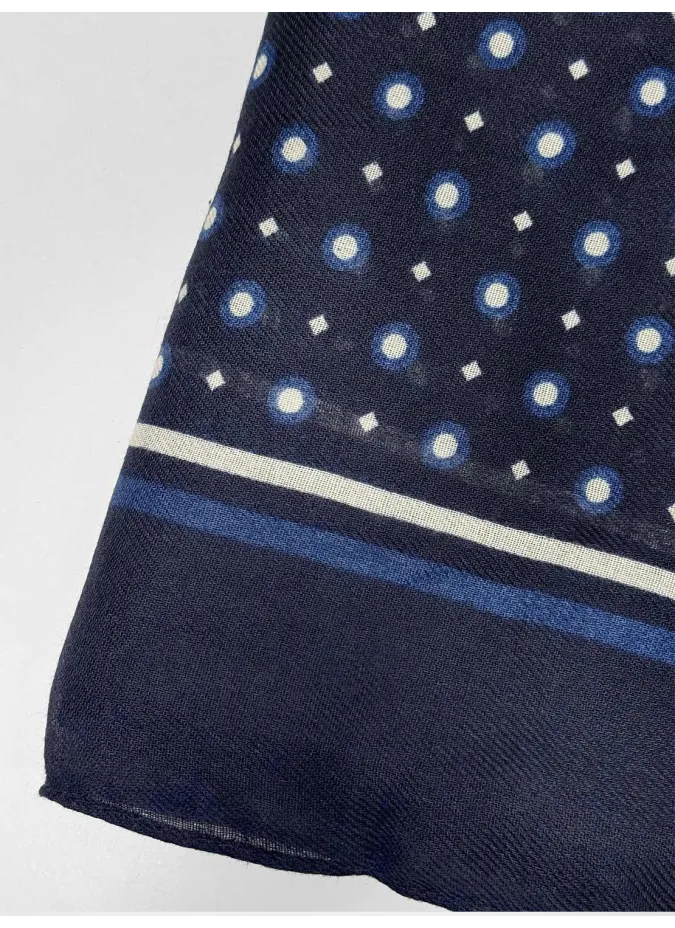 Bufanda con Estampado Azul Marino