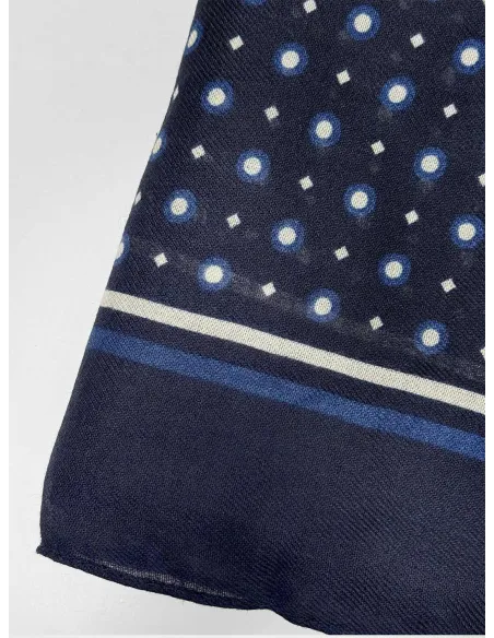 Navy Blue Patterned Scarf