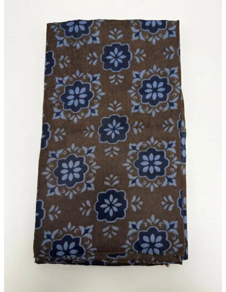 Echarpe com Padrão Castanho e Azul Marinho
