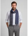 Bufanda con Estampado Azul y Blanco