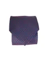 Navy silk Tie With Red Dots