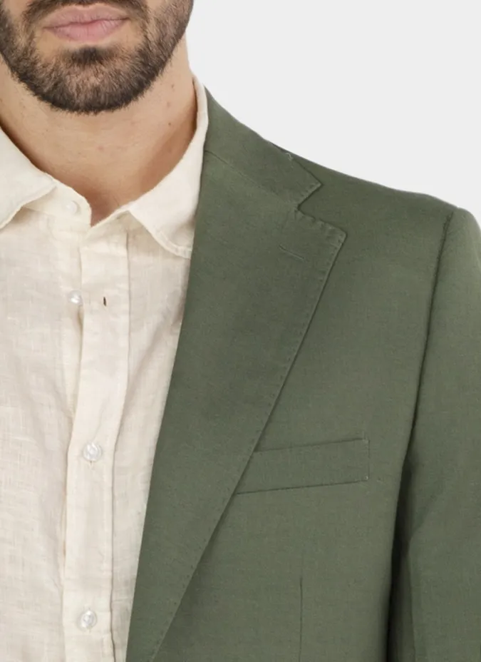 Dark Green Linen Blazer