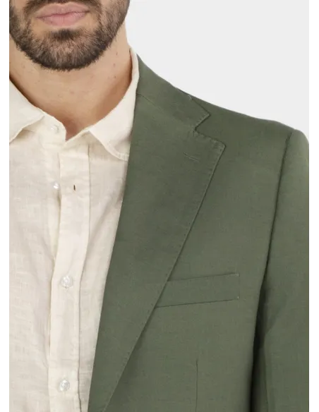 Dark Green Linen Blazer