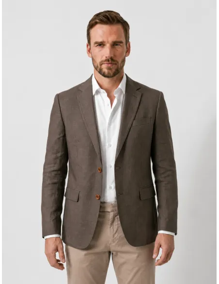 Plain Brown Wool Blazer