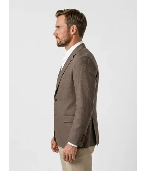 Plain Brown Wool Blazer 2